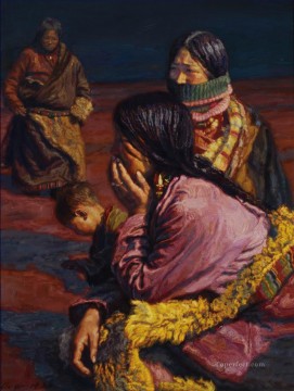 Chen Yifei Painting - Tibetans Chinese Chen Yifei